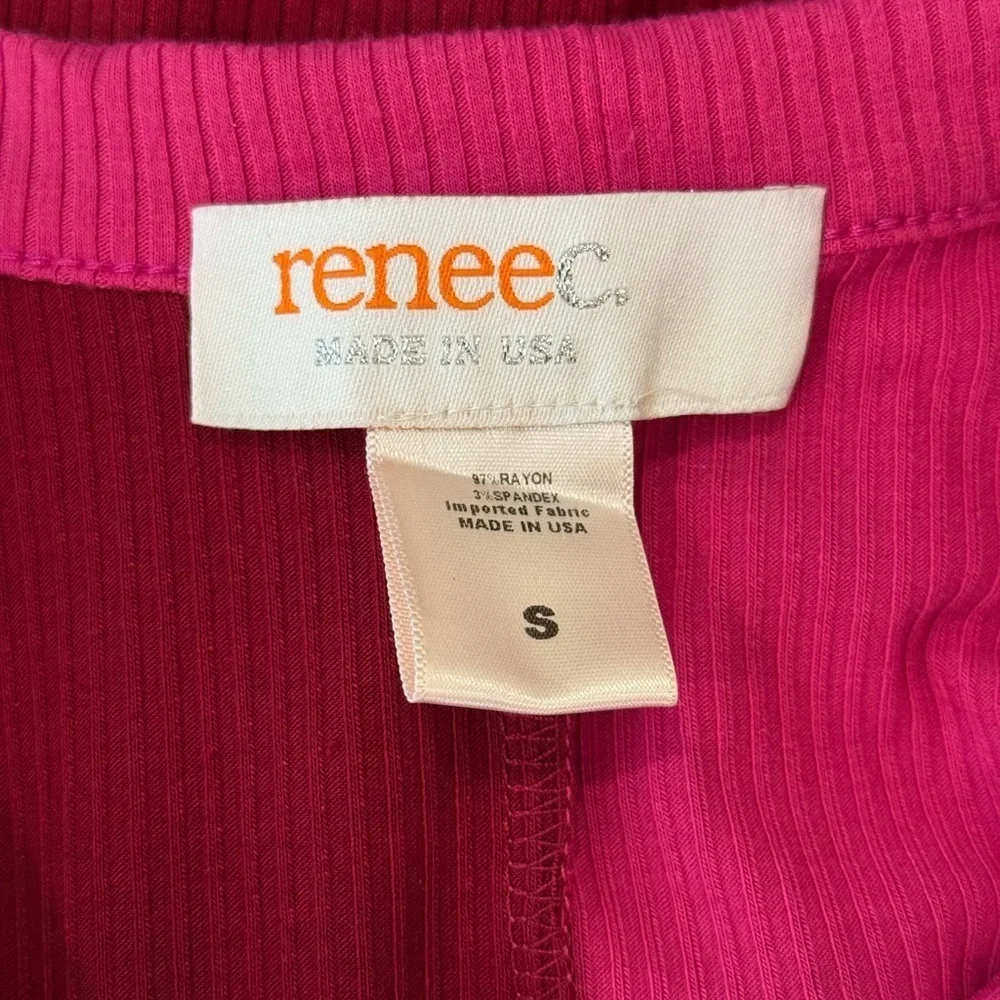 Renee C. Long Sleeve Red & Pink color block cardigan midi Dress - Picture 4 of 5